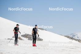 19.06.2024, Tignes, France (FRA): Mathis Desloges (FRA), Jules Chappaz (FRA), (l-r) - Cross-Country summer training, Tignes (FRA). www.nordicfocus.com. © Authamayou/NordicFocus. Every downloaded picture is fee-liable.