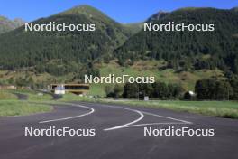 15.08.2024, Ulrichen, Switzerland (SUI): Event Feature: Overview over the Nordic Center Goms with parts of the track - Cross-Country summer training, Ulrichen (SUI). www.nordicfocus.com. © Manzoni/NordicFocus. Every downloaded picture is fee-liable.