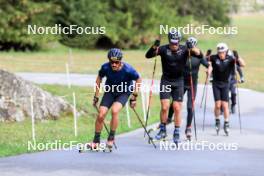 10.09.2024, Lenzerheide, Switzerland (SUI): Janik Riebli (SUI), Beda Klee (SUI), Valerio Grond (SUI), Jonas Baumann (SUI), (l-r) - Cross-Country training, Lenzerheide (SUI). www.nordicfocus.com. © Manzoni/NordicFocus. Every downloaded picture is fee-liable.