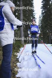 07.11.2024, Davos, Switzerland (SUI): Erik Braten Guidon (NOR), coach Team Switzerland, Valerio Grond (SUI), (l-r) - Cross-Country training, snowfarming track, Davos (SUI). www.nordicfocus.com. © Manzoni/NordicFocus. Every downloaded picture is fee-liable.