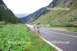 14.08.2024, Ulrichen, Switzerland (SUI): Lena Keck (GER), Coletta Rydzek (GER), (l-r) - Cross-Country summer training, Ulrichen (SUI). www.nordicfocus.com. © Manzoni/NordicFocus. Every downloaded picture is fee-liable.