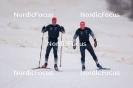 22.06.2024, Les Diablerets, Switzerland (SUI): Beda Klee (SUI), Valerio Grond (SUI), (l-r) - Cross-Country summer training on the Glacier 3000, Les Diablerets (SUI). www.nordicfocus.com. © Manzoni/NordicFocus. Every downloaded picture is fee-liable.