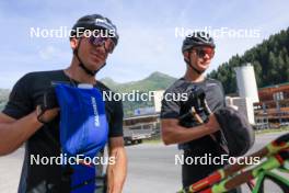 07.08.2024, Lenzerheide, Switzerland (SUI): Valerio Grond (SUI), Nicola Wigger (SUI), (l-r) - Cross-Country summer training, Lenzerheide (SUI). www.nordicfocus.com. © Manzoni/NordicFocus. Every downloaded picture is fee-liable.