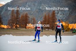 09.11.2024, Bessans, France (FRA): Jules Lapierre (FRA), Clément Parisse (FRA), (l-r) - Cross-Country summer training, Bessans (FRA). www.nordicfocus.com. © Authamayou/NordicFocus. Every downloaded picture is fee-liable.