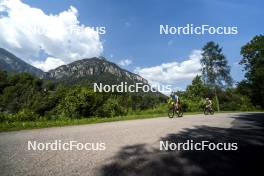 09.07.2024, Lavaze, Italy (ITA): Cyril Faehndrich (SUI), Nadine Faehndrich (SUI), (l-r)  - Cross-Country summer training, Lavaze (ITA). www.nordicfocus.com. © Vanzetta/NordicFocus. Every downloaded picture is fee-liable.