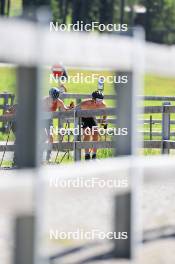 06.08.2024, Lenzerheide, Switzerland (SUI): Nicola Wigger (SUI), Beda Klee (SUI), Valerio Grond (SUI), (l-r) - Cross-Country summer training, Lenzerheide (SUI). www.nordicfocus.com. © Manzoni/NordicFocus. Every downloaded picture is fee-liable.