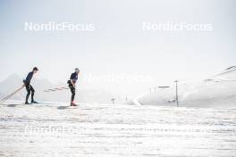 19.06.2024, Tignes, France (FRA): Renaud Jay (FRA), Théo Schely (FRA), (l-r) - Cross-Country summer training, Tignes (FRA). www.nordicfocus.com. © Authamayou/NordicFocus. Every downloaded picture is fee-liable.