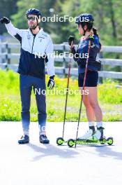 04.06.2024, Lenzerheide, Switzerland (SUI): Erik Braten Guidon (NOR), coach Team Switzerland, Giuliana Werro (SUI), (l-r) - Cross-Country training, Lenzerheide (SUI). www.nordicfocus.com. © Manzoni/NordicFocus. Every downloaded picture is fee-liable.