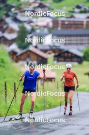 21.06.2024, Les Diablerets, Switzerland (SUI): Marina Kaelin (SUI), Desiree Steiner (SUI), (l-r) - Cross-Country summer training, Les Diablerets (SUI). www.nordicfocus.com. © Manzoni/NordicFocus. Every downloaded picture is fee-liable.