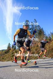 12.10.2024, Ramsau am Dachstein, Austria (AUT): Anian Sossau (GER), Luca Petzold (GER), Paul Graef (GER), (l-r) - Cross-Country summer training, Ramsau am Dachstein (AUT). www.nordicfocus.com. © Manzoni/NordicFocus. Every downloaded picture is fee-liable.