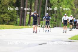 28.05.2024, Lenzerheide, Switzerland (SUI): Nicola Wigger (SUI), Silvan Hauser (SUI), Isai Naeff (SUI), (l-r) - Cross-Country training, Lenzerheide (SUI). www.nordicfocus.com. © Manzoni/NordicFocus. Every downloaded picture is fee-liable.