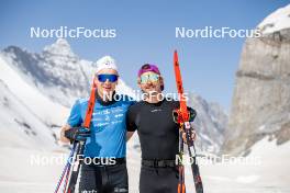 19.06.2024, Tignes, France (FRA): Remi Bourdin (FRA), Hugo Lapalus (FRA), (l-r) - Cross-Country summer training, Tignes (FRA). www.nordicfocus.com. © Authamayou/NordicFocus. Every downloaded picture is fee-liable.