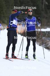 07.11.2024, Davos, Switzerland (SUI): Andreas Waldmeier (SUI), Candide Pralong (SUI), (l-r) - Cross-Country training, snowfarming track, Davos (SUI). www.nordicfocus.com. © Manzoni/NordicFocus. Every downloaded picture is fee-liable.