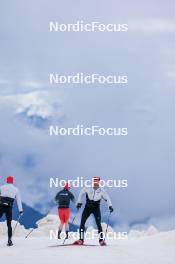 22.06.2024, Les Diablerets, Switzerland (SUI): Roman Schaad (SUI), Ilan Pittier (SUI), Nicola Wigger (SUI), (l-r) - Cross-Country summer training on the Glacier 3000, Les Diablerets (SUI). www.nordicfocus.com. © Manzoni/NordicFocus. Every downloaded picture is fee-liable.