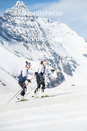 18.06.2024, Tignes, France (FRA): Flora Dolci (FRA), Léna Quintin (FRA), (l-r) - Cross-Country summer training, Tignes (FRA). www.nordicfocus.com. © Authamayou/NordicFocus. Every downloaded picture is fee-liable.