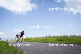 09.07.2024, Lavaze, Italy (ITA): Nadine Faehndrich (SUI), Nicole Monsorno (ITA), (l-r)  - Cross-Country summer training, Lavaze (ITA). www.nordicfocus.com. © Vanzetta/NordicFocus. Every downloaded picture is fee-liable.