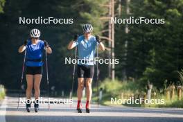 10.07.2024, Lavaze, Italy (ITA): Nadine Faehndrich (SUI), Cyril Faehndrich (SUI), (l-r)  - Cross-Country summer training, Lavaze (ITA). www.nordicfocus.com. © Vanzetta/NordicFocus. Every downloaded picture is fee-liable.