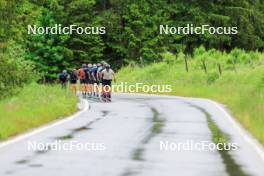 21.06.2024, Les Diablerets, Switzerland (SUI): Fabrizio Albasini (SUI), Jonas Baumann (SUI), Valerio Grond (SUI), Janik Riebli (SUI), Antonin Savary (SUI), Erwan Kaeser (SUI), Nicola Wigger (SUI), Beda Klee (SUI), Jason Rueesch (SUI), (l-r) - Cross-Country summer training, Les Diablerets (SUI). www.nordicfocus.com. © Manzoni/NordicFocus. Every downloaded picture is fee-liable.