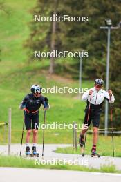 28.05.2024, Lenzerheide, Switzerland (SUI): Silvan Hauser (SUI), Nicola Wigger (SUI), (l-r) - Cross-Country training, Lenzerheide (SUI). www.nordicfocus.com. © Manzoni/NordicFocus. Every downloaded picture is fee-liable.