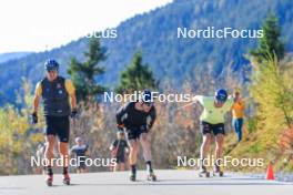 12.10.2024, Ramsau am Dachstein, Austria (AUT): Anian Sossau (GER), Albert Kuchler (GER), Lucas Boegl (GER), (l-r) - Cross-Country summer training, Ramsau am Dachstein (AUT). www.nordicfocus.com. © Manzoni/NordicFocus. Every downloaded picture is fee-liable.