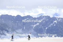 22.06.2024, Les Diablerets, Switzerland (SUI): Valerio Grond (SUI), Ilan Pittier (SUI), (l-r) - Cross-Country summer training on the Glacier 3000, Les Diablerets (SUI). www.nordicfocus.com. © Manzoni/NordicFocus. Every downloaded picture is fee-liable.