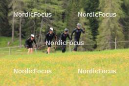 28.05.2024, Lenzerheide, Switzerland (SUI): Noe Naeff (SUI), Isai Naeff (SUI), Jason Rueesch (SUI), Beda Klee (SUI), (l-r) - Cross-Country training, Lenzerheide (SUI). www.nordicfocus.com. © Manzoni/NordicFocus. Every downloaded picture is fee-liable.