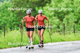 21.06.2024, Les Diablerets, Switzerland (SUI): Nadia Kaelin (SUI), Desiree Steiner (SUI), (l-r) - Cross-Country summer training, Les Diablerets (SUI). www.nordicfocus.com. © Manzoni/NordicFocus. Every downloaded picture is fee-liable.