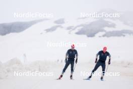 22.06.2024, Les Diablerets, Switzerland (SUI): Beda Klee (SUI), Valerio Grond (SUI), (l-r) - Cross-Country summer training on the Glacier 3000, Les Diablerets (SUI). www.nordicfocus.com. © Manzoni/NordicFocus. Every downloaded picture is fee-liable.