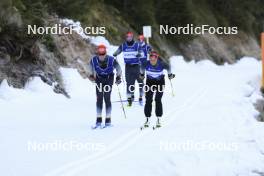 07.11.2024, Davos, Switzerland (SUI): Antonin Savary (SUI), Anja Weber (SUI), (l-r) - Cross-Country training, snowfarming track, Davos (SUI). www.nordicfocus.com. © Manzoni/NordicFocus. Every downloaded picture is fee-liable.