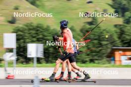 15.08.2024, Ulrichen, Switzerland (SUI): Jan-Friedrich Doerks (GER), Janosch Brugger (GER), Albert Kuchler (GER), Friedrich Moch (GER), (l-r) - Cross-Country summer training, Ulrichen (SUI). www.nordicfocus.com. © Manzoni/NordicFocus. Every downloaded picture is fee-liable.