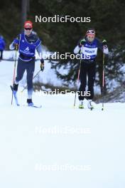 07.11.2024, Davos, Switzerland (SUI): Antonin Savary (SUI), Anja Weber (SUI), (l-r) - Cross-Country training, snowfarming track, Davos (SUI). www.nordicfocus.com. © Manzoni/NordicFocus. Every downloaded picture is fee-liable.