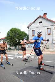 24.07.2024, Premanon, France (FRA): Clement Parisse (FRA), Mathis Desloges (FRA), (l-r) - Cross-Country summer training, Premanon (FRA). www.nordicfocus.com. © Manzoni/NordicFocus. Every downloaded picture is fee-liable.