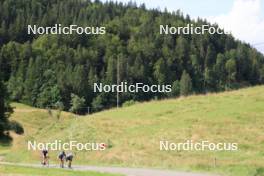 24.07.2024, Premanon, France (FRA): Sabin Coupat (FRA), Gaspard Rousset (FRA), (l-r) - Cross-Country summer training, Premanon (FRA). www.nordicfocus.com. © Manzoni/NordicFocus. Every downloaded picture is fee-liable.