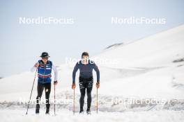 19.06.2024, Tignes, France (FRA): Jules Lapierre (FRA), Théo Schely (FRA), (l-r) - Cross-Country summer training, Tignes (FRA). www.nordicfocus.com. © Authamayou/NordicFocus. Every downloaded picture is fee-liable.