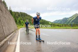 21.06.2024, Les Diablerets, Switzerland (SUI): Fabrizio Albasini (SUI), Antonin Savary (SUI), (l-r) - Cross-Country summer training, Les Diablerets (SUI). www.nordicfocus.com. © Manzoni/NordicFocus. Every downloaded picture is fee-liable.