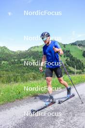 21.06.2024, Les Diablerets, Switzerland (SUI): Erwan Kaeser (SUI) - Cross-Country summer training, Les Diablerets (SUI). www.nordicfocus.com. © Manzoni/NordicFocus. Every downloaded picture is fee-liable.