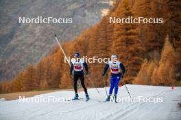 09.11.2024, Bessans, France (FRA): Clément Parisse (FRA), Jules Lapierre (FRA), (l-r) - Cross-Country summer training, Bessans (FRA). www.nordicfocus.com. © Authamayou/NordicFocus. Every downloaded picture is fee-liable.