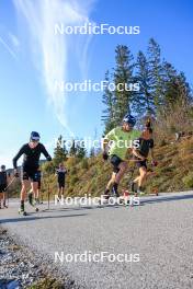 12.10.2024, Ramsau am Dachstein, Austria (AUT): Albert Kuchler (GER), Lucas Boegl (GER), Alexander Brandner (GER), (l-r) - Cross-Country summer training, Ramsau am Dachstein (AUT). www.nordicfocus.com. © Manzoni/NordicFocus. Every downloaded picture is fee-liable.