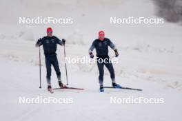 22.06.2024, Les Diablerets, Switzerland (SUI): Beda Klee (SUI), Valerio Grond (SUI), (l-r) - Cross-Country summer training on the Glacier 3000, Les Diablerets (SUI). www.nordicfocus.com. © Manzoni/NordicFocus. Every downloaded picture is fee-liable.