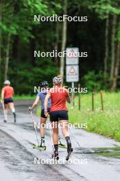 21.06.2024, Les Diablerets, Switzerland (SUI): Nadia Kaelin (SUI), Marina Kaelin (SUI), Desiree Steiner (SUI), (l-r) - Cross-Country summer training, Les Diablerets (SUI). www.nordicfocus.com. © Manzoni/NordicFocus. Every downloaded picture is fee-liable.