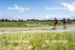 09.07.2024, Lavaze, Italy (ITA): Nadine Faehndrich (SUI), Nicole Monsorno (ITA), (l-r)  - Cross-Country summer training, Lavaze (ITA). www.nordicfocus.com. © Vanzetta/NordicFocus. Every downloaded picture is fee-liable.