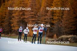 05.11.2024, Bessans, France (FRA): Sabin Coupat (FRA), Julien Arnaud (FRA), Gaspard Rousset (FRA), (l-r) - Cross-Country summer training, Bessans (FRA). www.nordicfocus.com. © Authamayou/NordicFocus. Every downloaded picture is fee-liable.