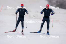 22.06.2024, Les Diablerets, Switzerland (SUI): Beda Klee (SUI), Valerio Grond (SUI), (l-r) - Cross-Country summer training on the Glacier 3000, Les Diablerets (SUI). www.nordicfocus.com. © Manzoni/NordicFocus. Every downloaded picture is fee-liable.