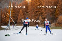 09.11.2024, Bessans, France (FRA): Clément Parisse (FRA), Jules Lapierre (FRA), (l-r) - Cross-Country summer training, Bessans (FRA). www.nordicfocus.com. © Authamayou/NordicFocus. Every downloaded picture is fee-liable.