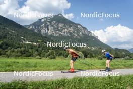 10.07.2024, Lavaze, Italy (ITA): Cyril Faehndrich (SUI), Nadine Faehndrich (SUI), (l-r)  - Cross-Country summer training, Lavaze (ITA). www.nordicfocus.com. © Vanzetta/NordicFocus. Every downloaded picture is fee-liable.