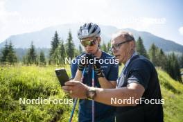 09.07.2024, Lavaze, Italy (ITA): Cyril Faehndrich (SUI), Ivan Hudac (CZE), (l-r)  - Cross-Country summer training, Lavaze (ITA). www.nordicfocus.com. © Vanzetta/NordicFocus. Every downloaded picture is fee-liable.