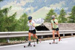 14.08.2024, Ulrichen, Switzerland (SUI): Katharina Hennig (GER), Victoria Carl (GER), (l-r) - Cross-Country summer training, Ulrichen (SUI). www.nordicfocus.com. © Manzoni/NordicFocus. Every downloaded picture is fee-liable.