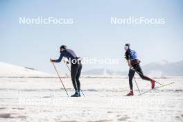 19.06.2024, Tignes, France (FRA): Renaud Jay (FRA), Théo Schely (FRA), (l-r) - Cross-Country summer training, Tignes (FRA). www.nordicfocus.com. © Authamayou/NordicFocus. Every downloaded picture is fee-liable.