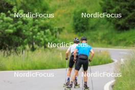 20.06.2024, Les Diablerets, Switzerland (SUI): Nicola Wigger (SUI), Beda Klee (SUI), (l-r) - Cross-Country summer training, Les Diablerets (SUI). www.nordicfocus.com. © Manzoni/NordicFocus. Every downloaded picture is fee-liable.