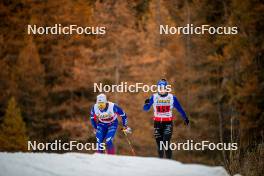 09.11.2024, Bessans, France (FRA): Renaud Jay (FRA), Mélissa Gal (FRA), (l-r) - Cross-Country summer training, Bessans (FRA). www.nordicfocus.com. © Authamayou/NordicFocus. Every downloaded picture is fee-liable.